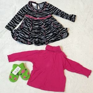 18 Month Lot! Long sleeve Tops and Pair of Gloves